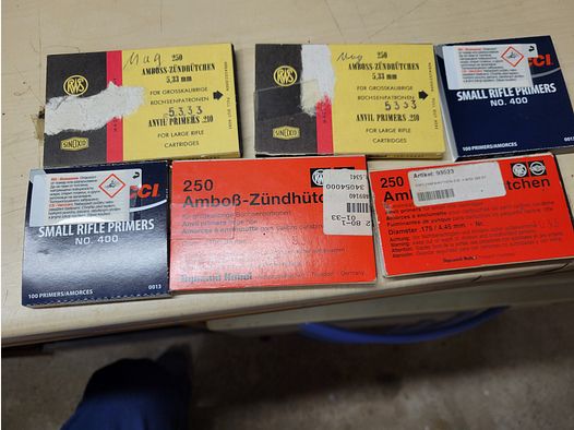 Zündhütchen, ca. 900-1000 Stück