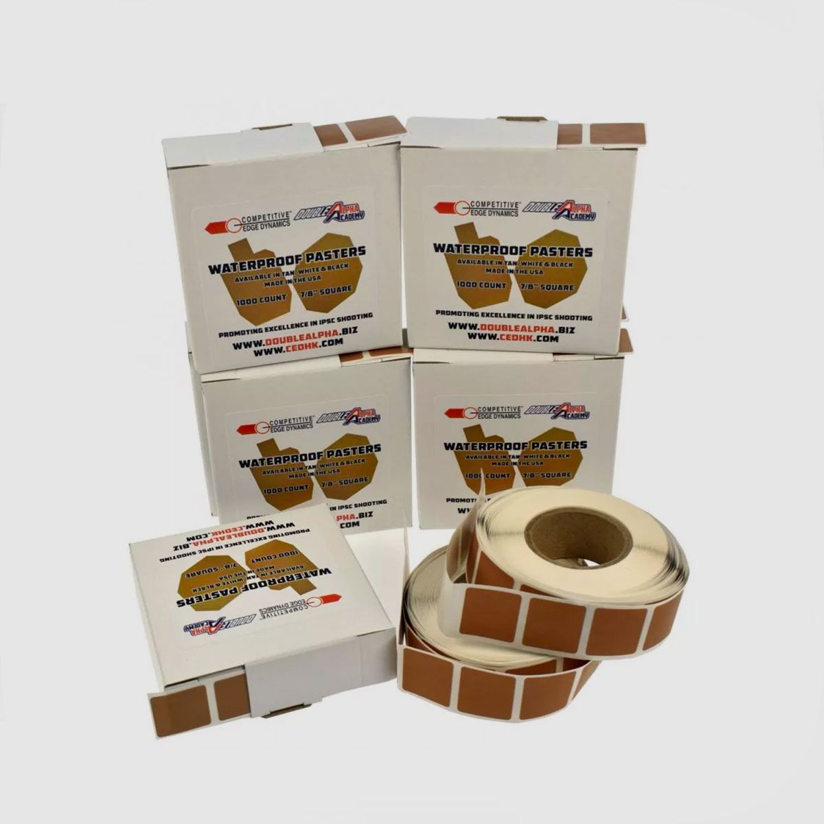 WASSERDICHTE PASTEN | 1000 STÜCK 7/8″ QUADRAT | TAN | Paste für wasserdichte Ziele CED/DAA