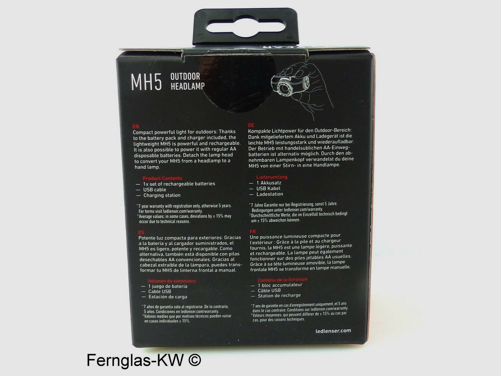 Ledlenser 500950 LED lampada frontale MH5 Nero Bianco 400 Lumen con batteria