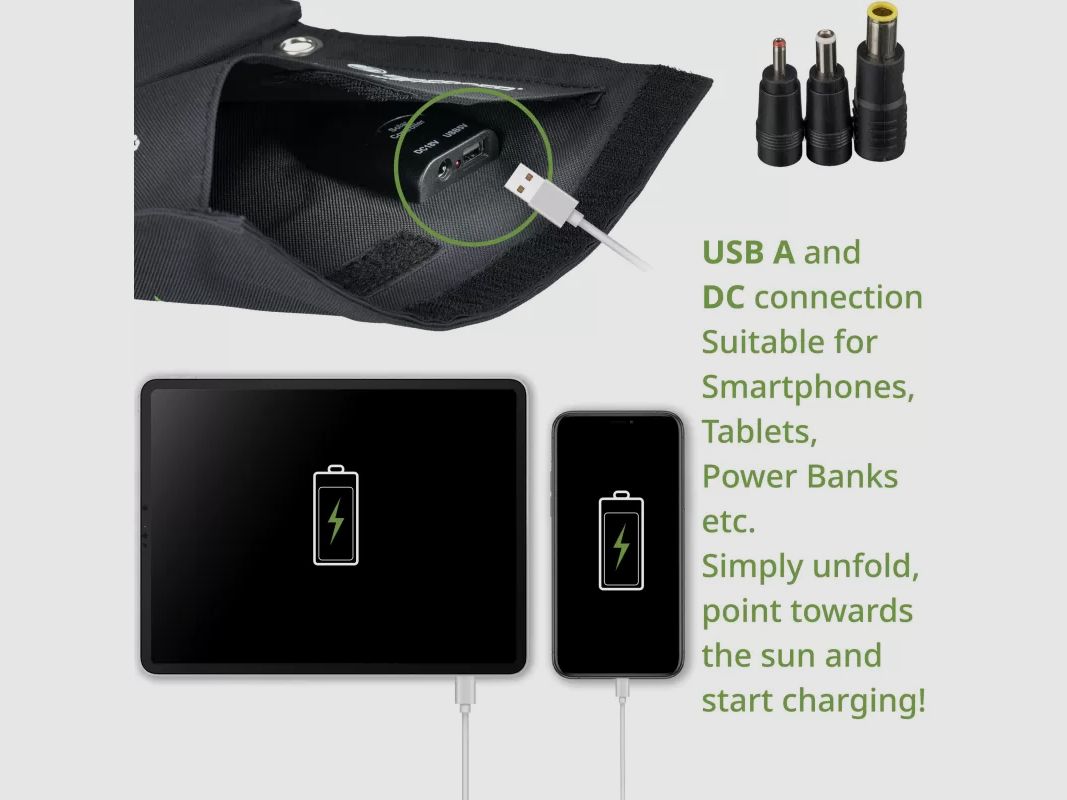 Mobiles Solarladegerät BRESSER mit 21 Watt und USB- und DC-Ausgang, Bild 6 von 13