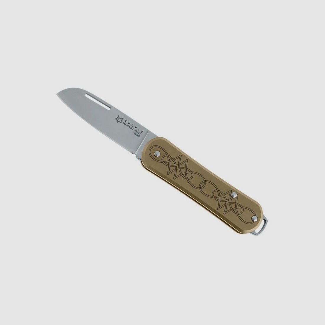 FOX VULPIS VP108 KNIFE BRASS WITH ENGRAVING