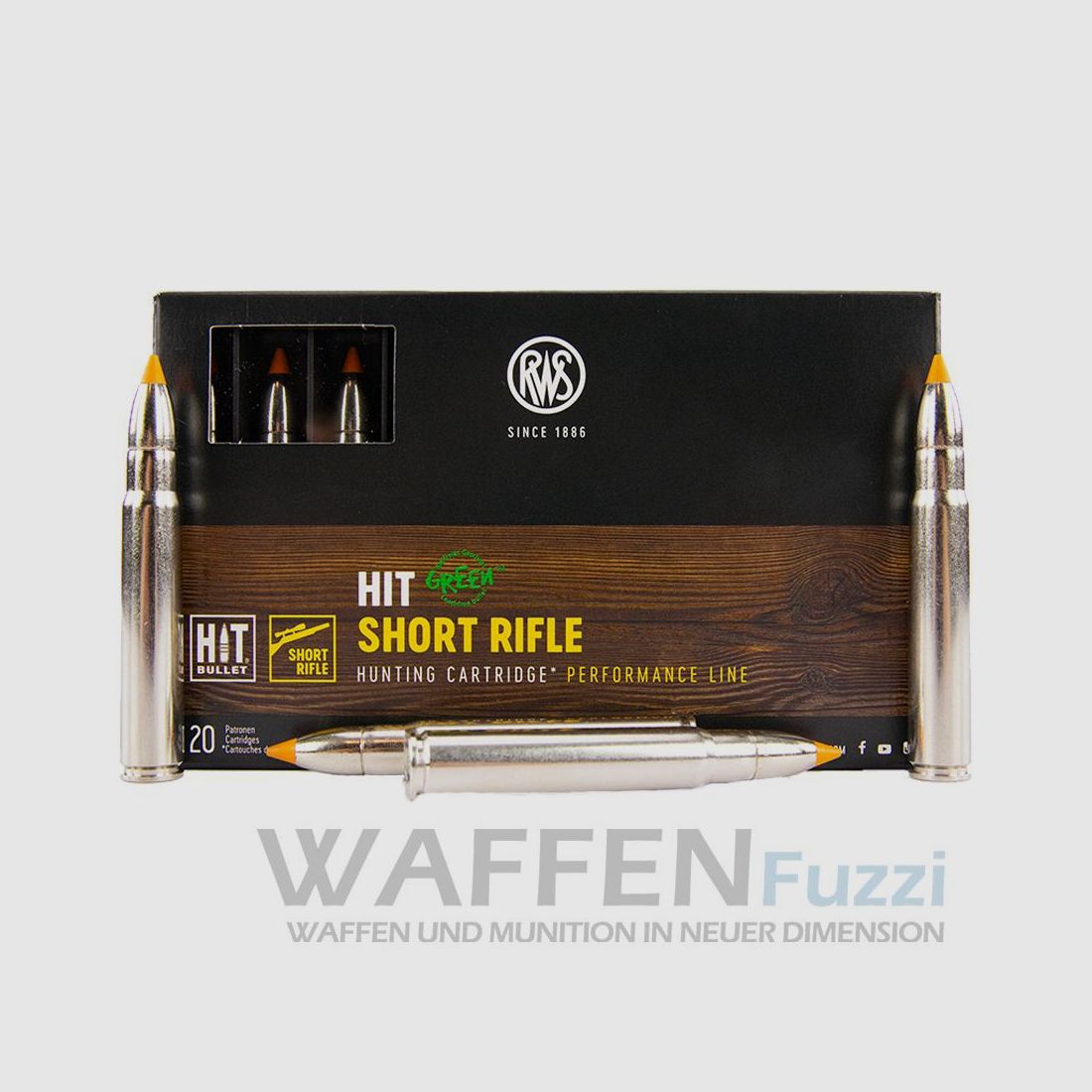RWS 9,3x62 HIT Rifle Corto 250grs Deformación 20 Disparos