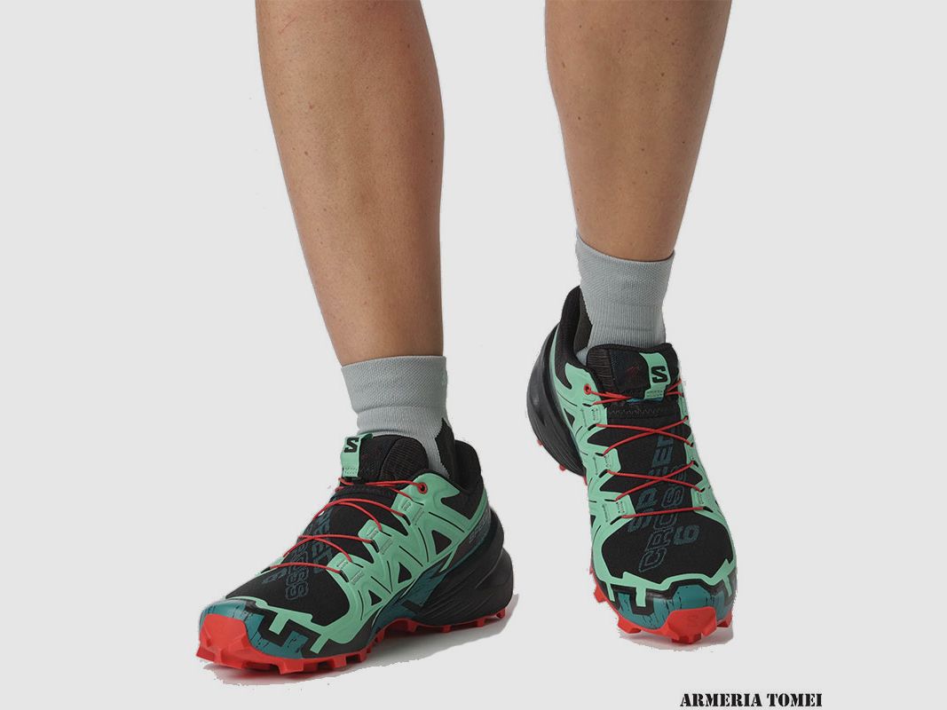 SALOMON – FEMMES – SPEEDCROSS 6 W Noir / Biscay Vert / Rouge Feu, image 6 sur 7