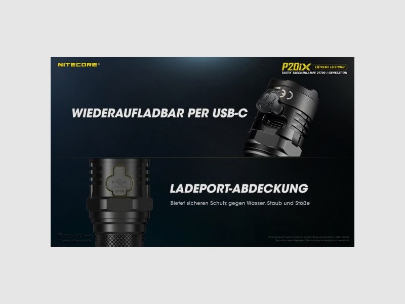 NITECORE – Tactische LED-zaklamp P20iX, 4.000 Lumen, incl. accu, afbeelding 6 van 10