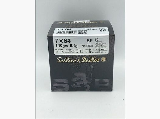 Sellier & Bellot Büchsenmunition SP 7×64 140gr. 9.1g.