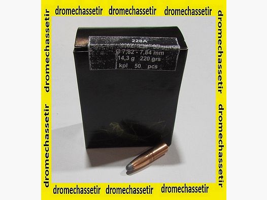 boite de 50 ogives Sako cal 30 Hammerhead 220 grains ref 228A