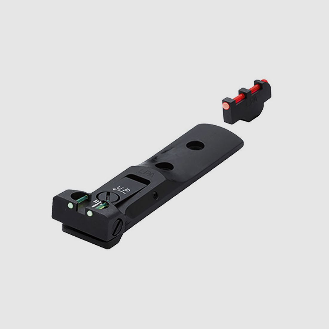 LPA Match FIBER-Optics S&W-Revolver Schwarz+Schwarz Korn zum Verstiften: Für Modell 586