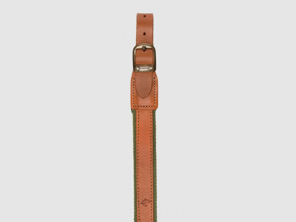 Leren sling voor geweer met houtcock