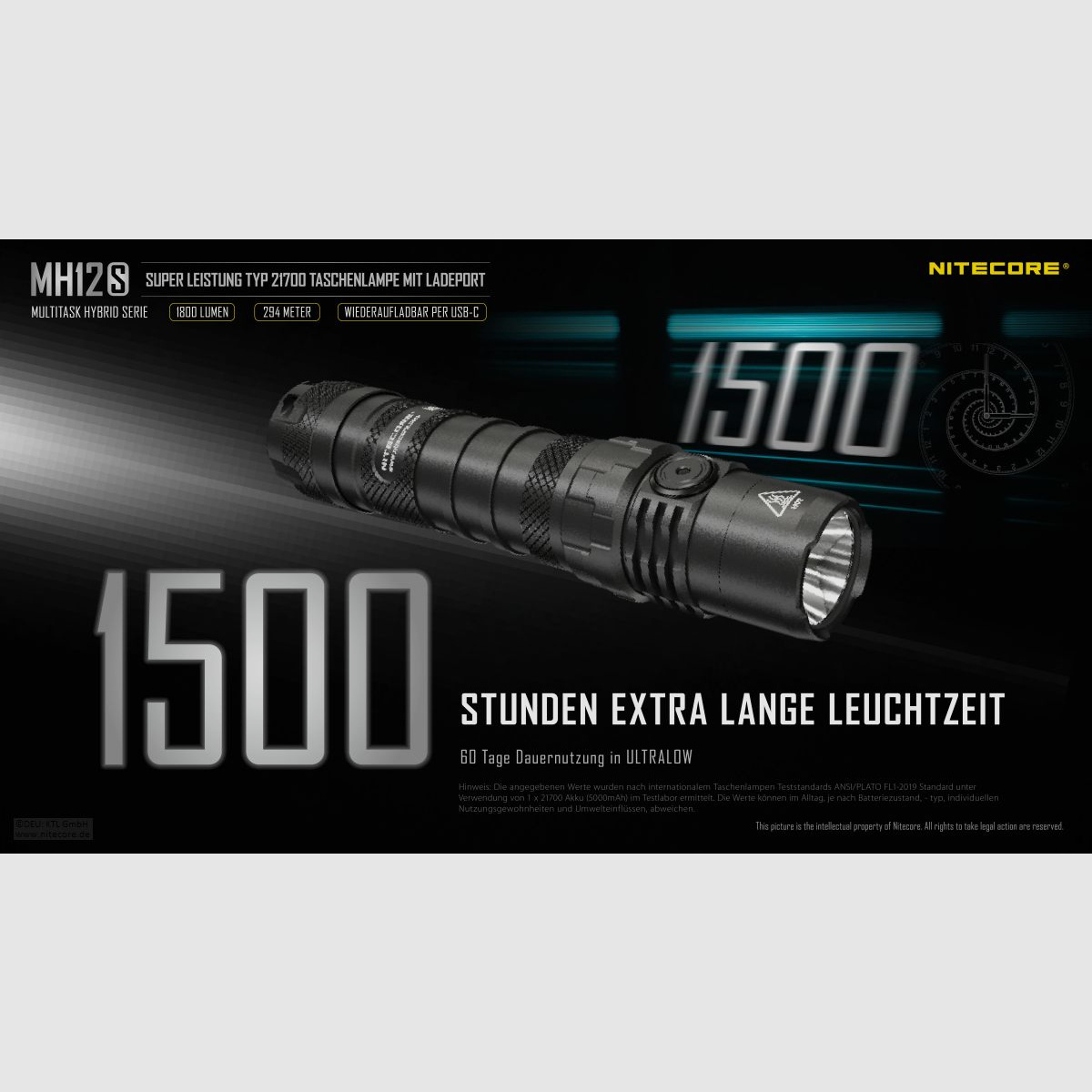 Nitecore MH12S Taschenlampe 1800 Lumen