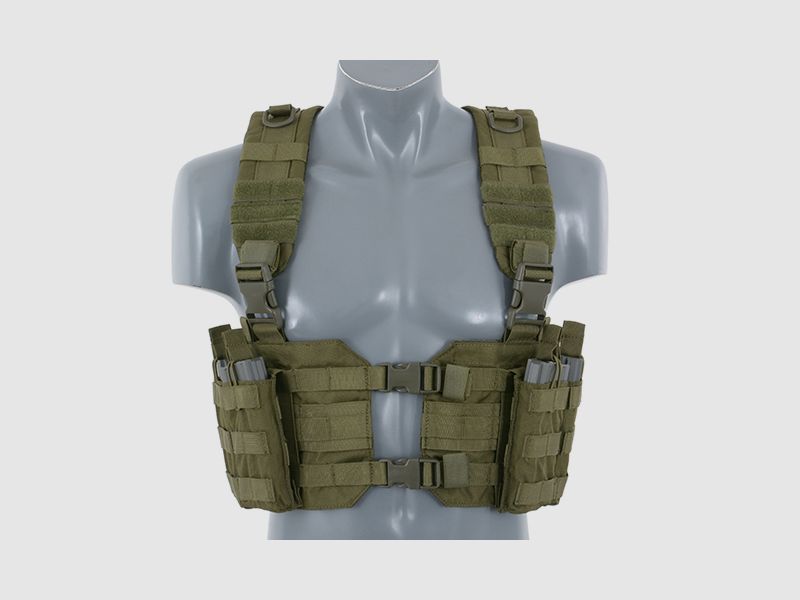 Split Front Chest Harness - Olive [8FIELDS]