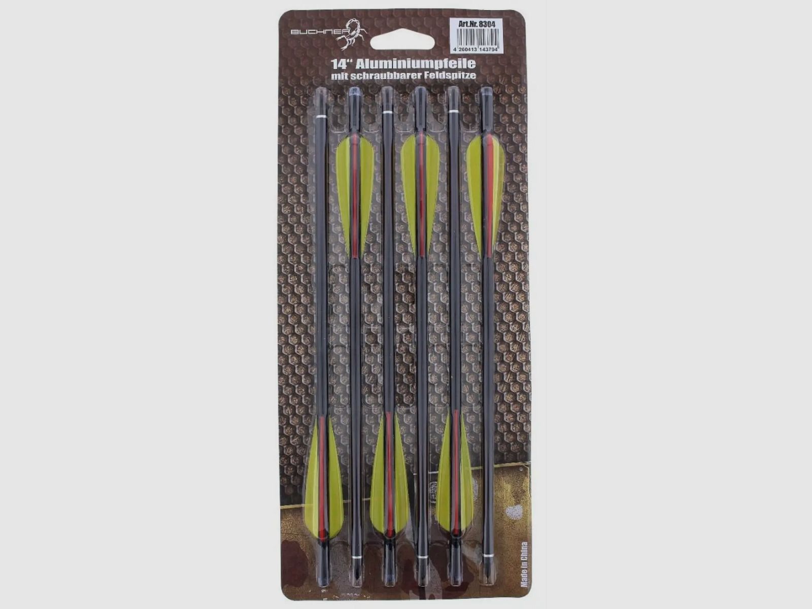 Aluminiumpfeile 14 Zoll schwarz 6er Pack für Armbrust