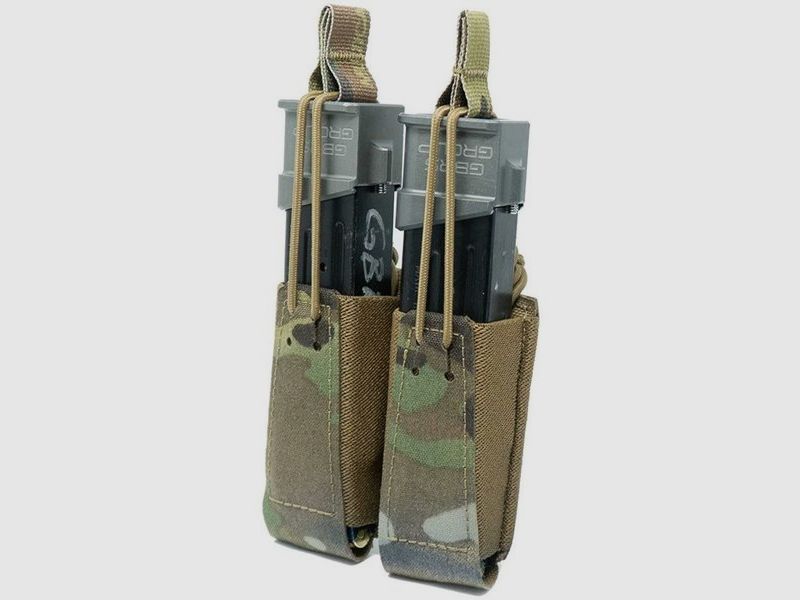 GBRS GROUP Portacargador doble de pistola con retención bungee (Multicam)