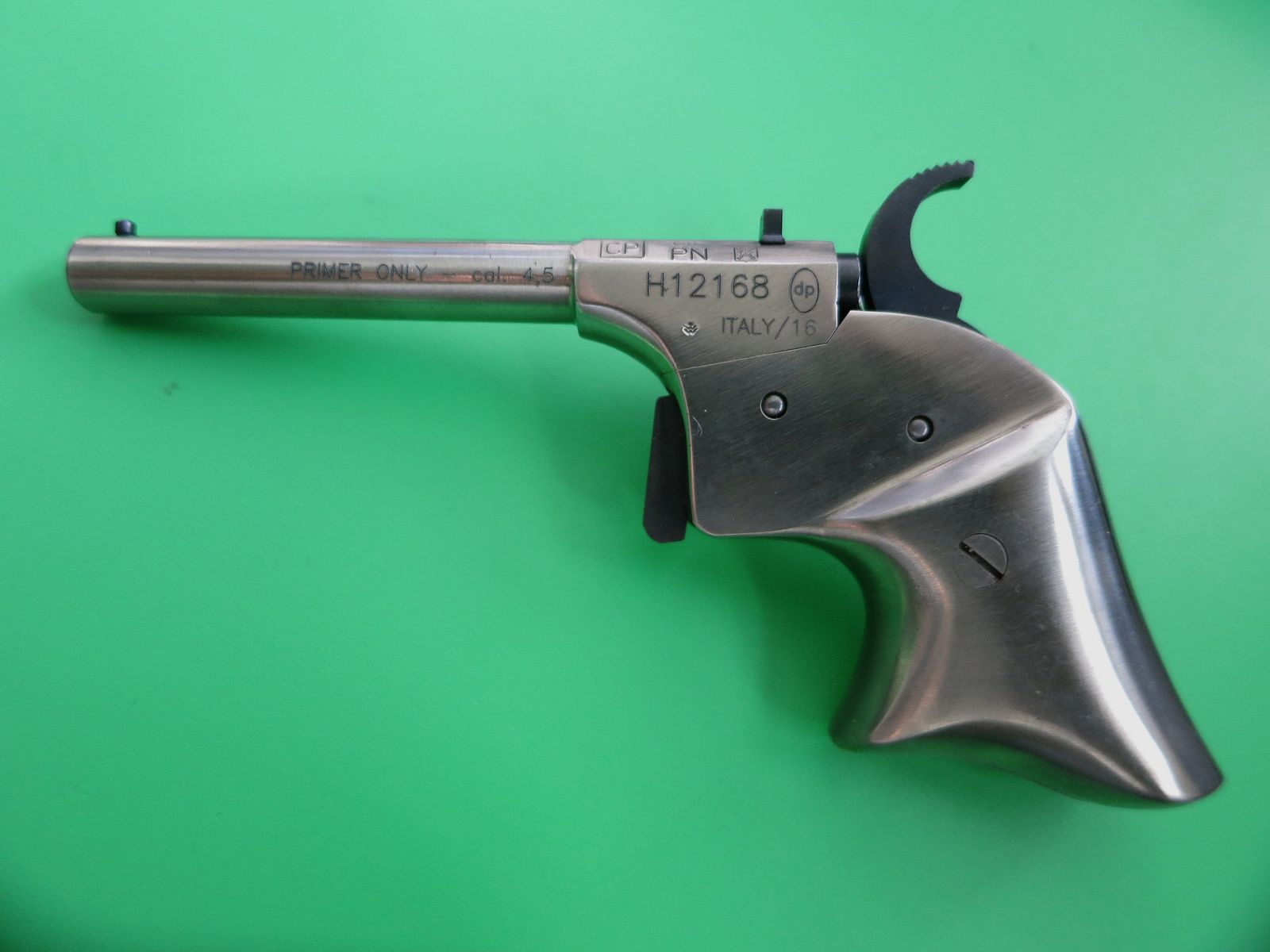 DP Davide Pedersoli Derringer Rider, Edelstahl, Kal. 4,5; .177, wie neu! Vorderlader Perkussion   #9