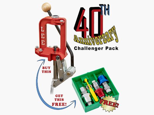 Pacchetto Lee Challenger 40° Anniversario con set di die in carburo a bloccaggio della culatta 3-die .45 ACP