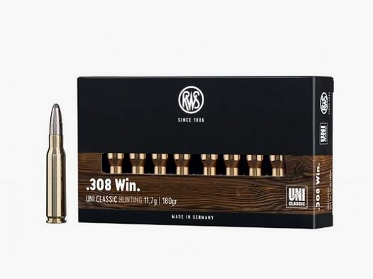 RWS UNI CLASSIC HUNTING - .308WIN - 11,7 G / 180 GRS - 20 PATRONEN