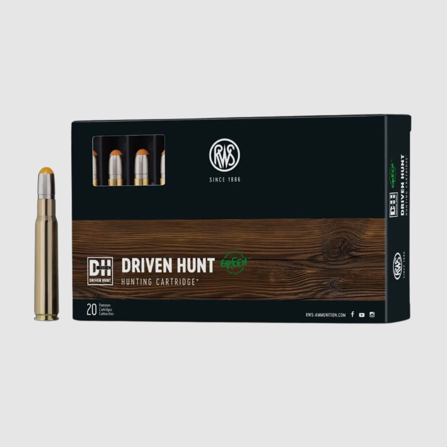 RWS 8x57IS Caza Dirigida Verde 160grs Deformación 20 Disparos