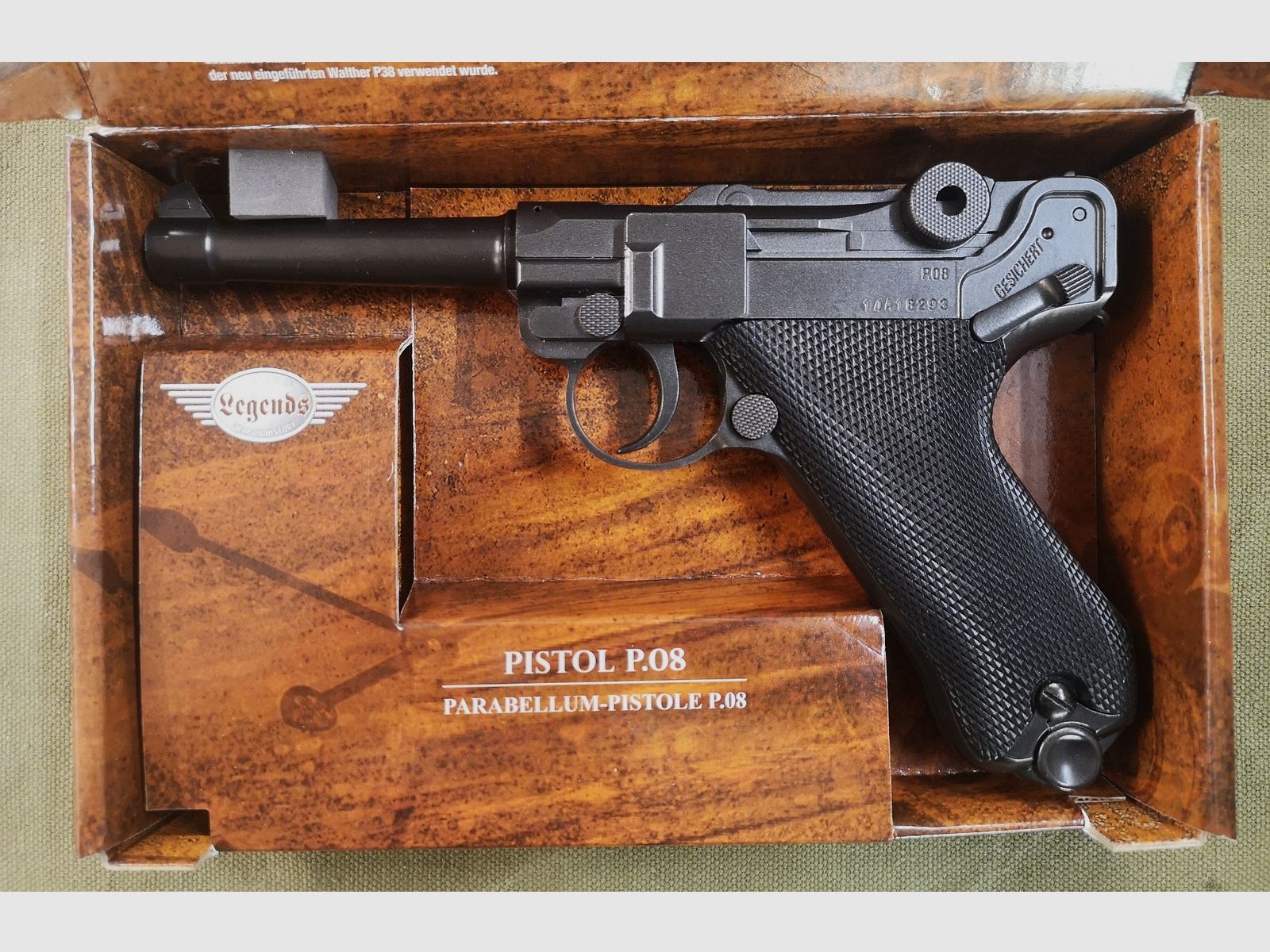 Luger 08 Pistola de Aire Leyendas Todo Metal