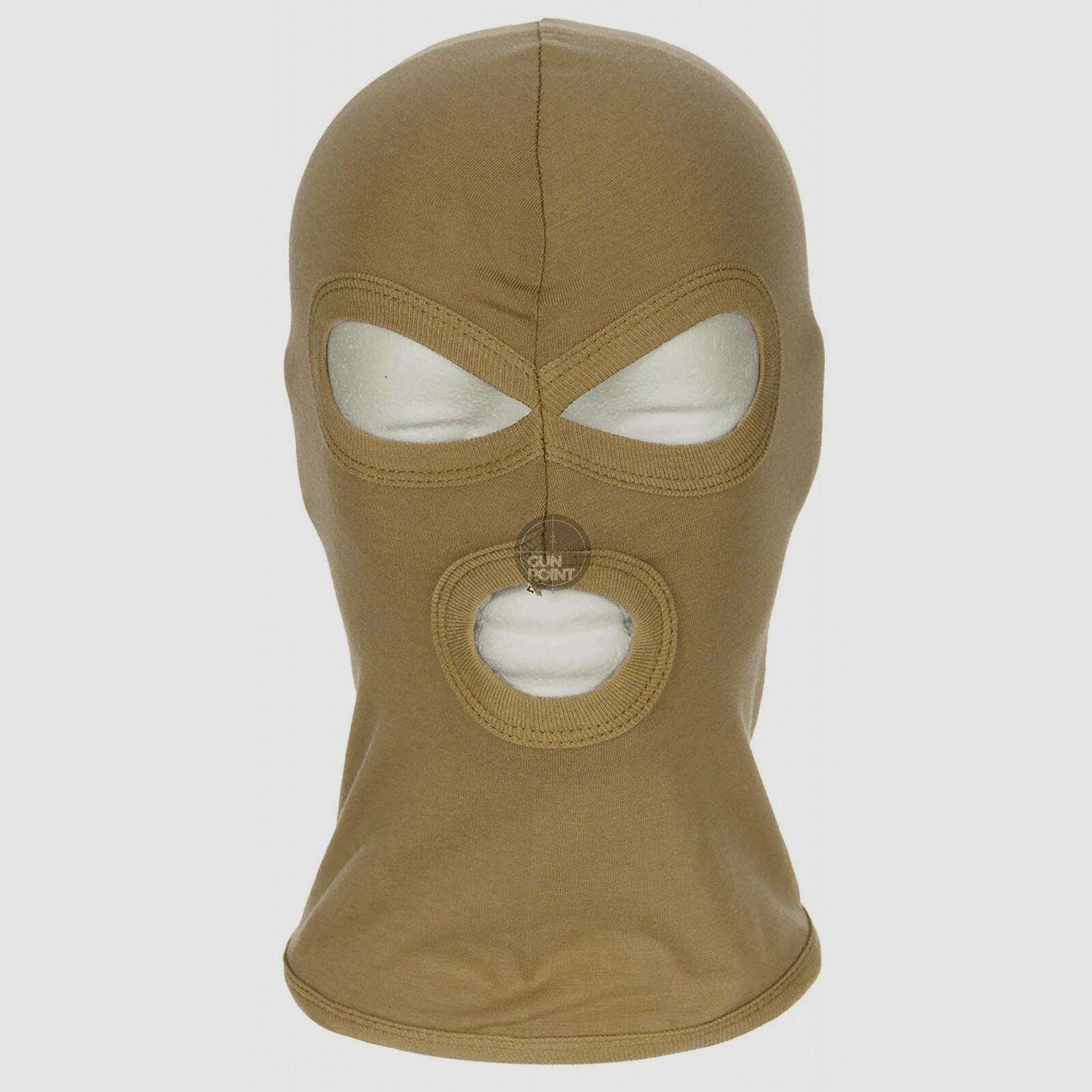 Balaclava, 3-Loch, dünn,coyote tan, 100 % Baumwolle