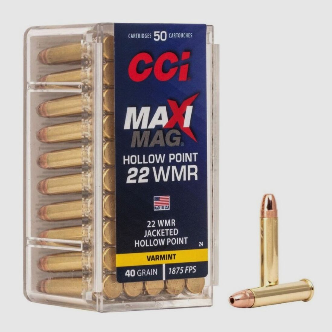 CCI Maxi-Mag JHP 40grs 50St .22wmr