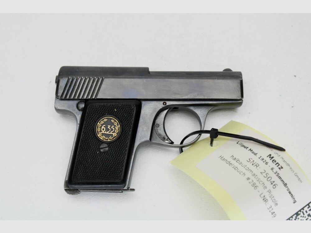 Pistolet Menz Mod Liliput 1926 Kal. 6,35mm Browning bez ważnego dowodu