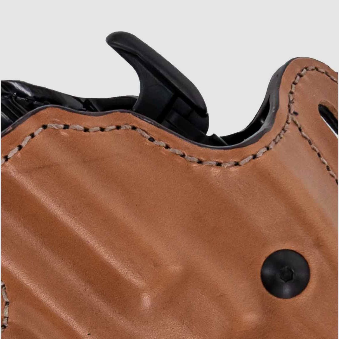 BIANCHI® 126GLS Leder Gürtelholster RDS 183* Glock 26/27/30/30S/33/39,H&K P2000SK/P30SK,S&amp;W M&amp;P Shield/Compact,Walther P99C DAO/QA/AS/PPS 9mm,.40-Beige-Rechts