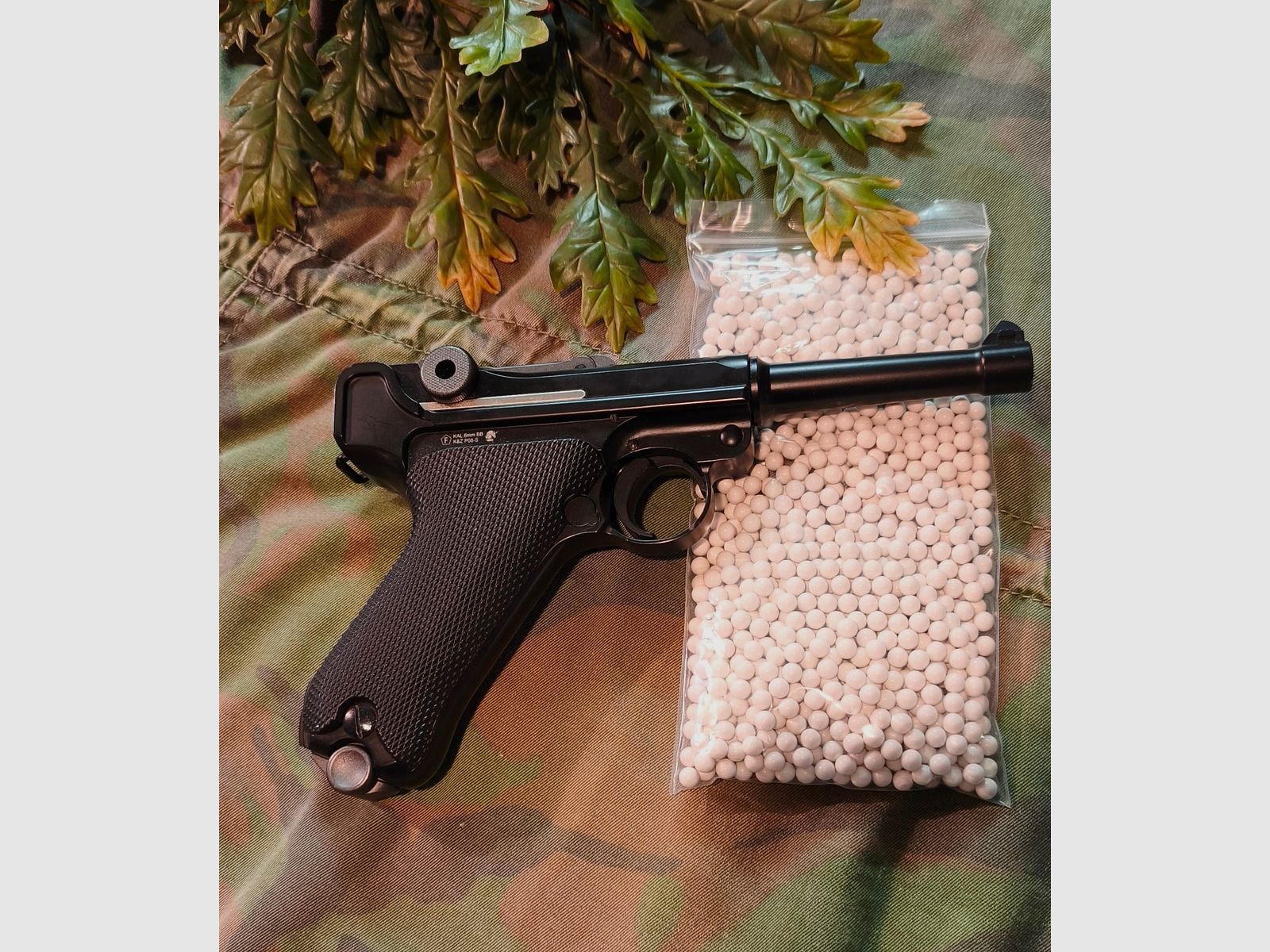 P08 Airsoft Vollmetall GBB 6mm BB noir - Version 4 pouces