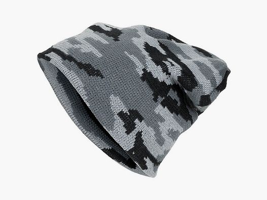 Strickmütze "Beanie" Tarn (Schwarz-Weiß-Grau) - Unigröße - fein gestrickt