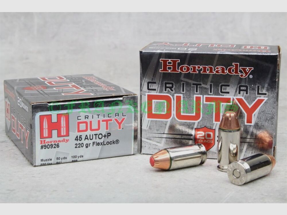 Hornady .45 ACP +P Critical Duty 220gr. 20 piezas precios por cantidad
