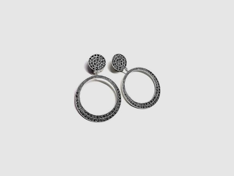 Joyeria Julio Ohrringe aus 925er Silber, 50mm Marquesitas Creolen