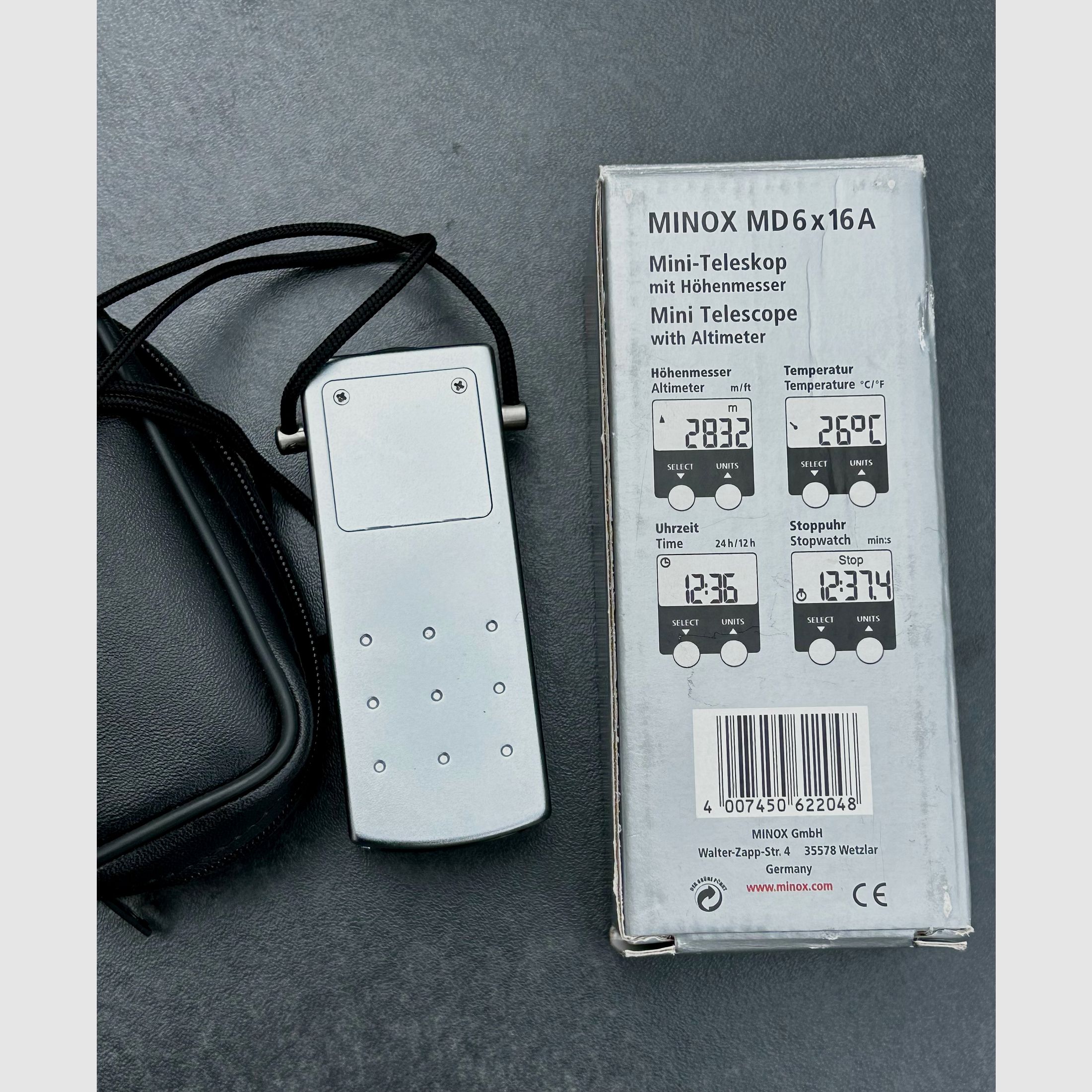 Monokular Minox MD 6x16A - Taschenteleskop mit integriertem Höhenmesser