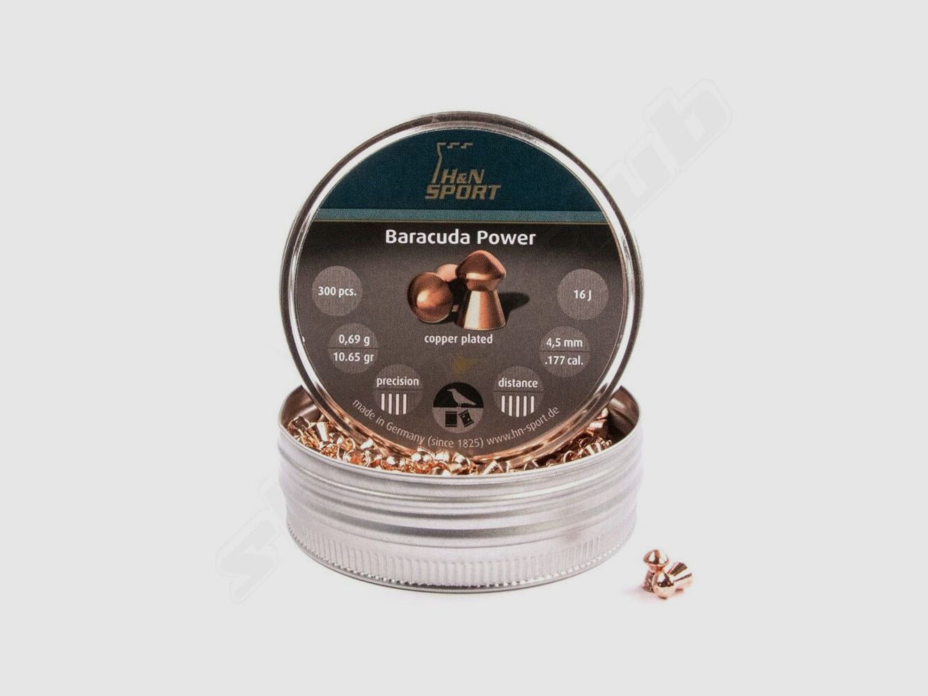 H&N Baracuda Power Rundkopf Kupfer 4,5mm / 0,69 g / 300 Stk