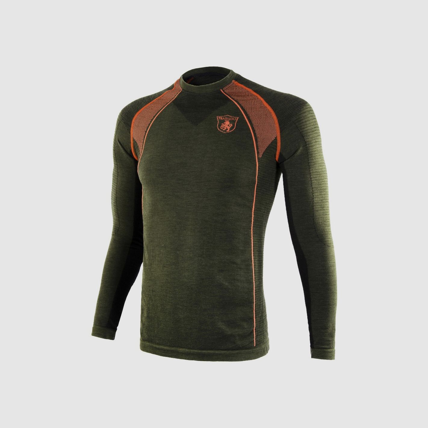 Trabaldo maglia Tecnica Lightwool manica lunga verde e arancio, immagine 1 di 3