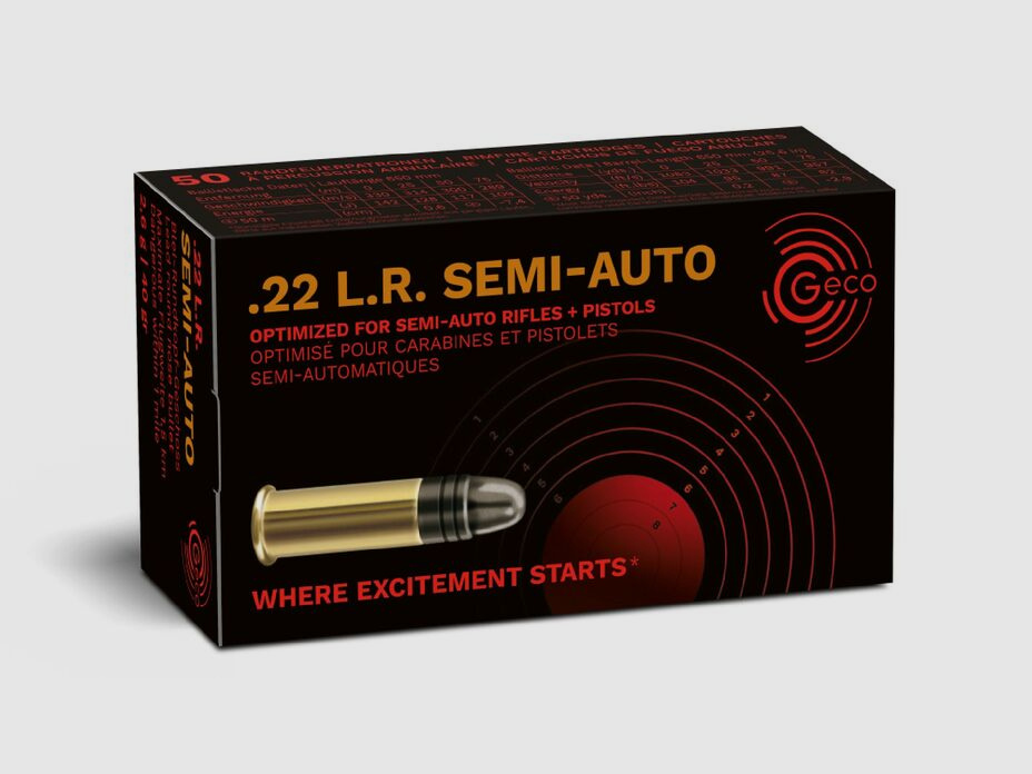 Geco Fusil Semi-Automatique .22 LR 2,6g / 40GR LRN 50 cartouches