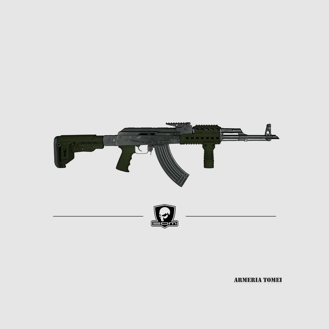 S.D.M. – GEWEER AK-47 SPETSNAZ LIMITED SERIES OD GREEN KAL. 7,62X39MM, afbeelding 1 van 3