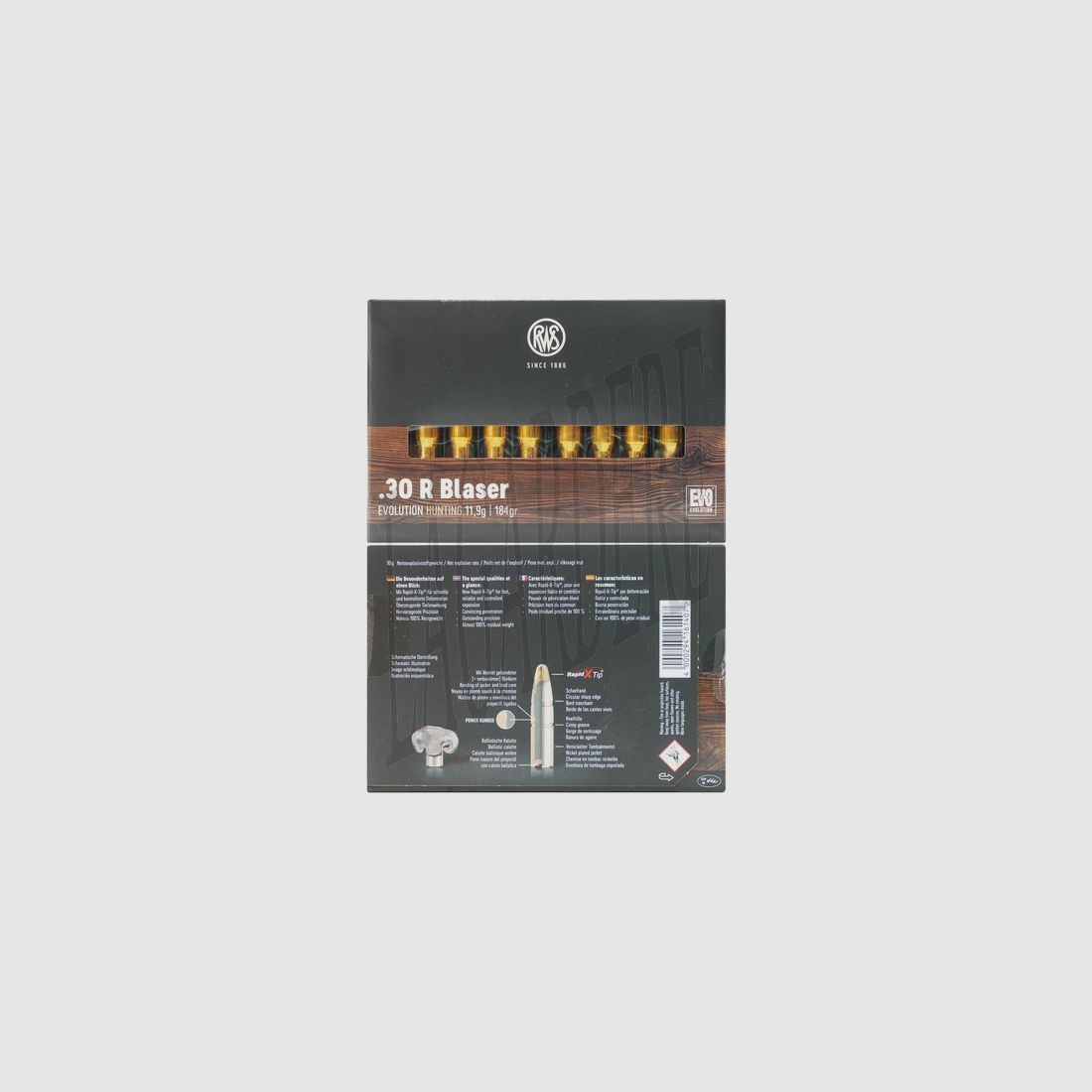 RWS EVO 11,9G/184GRS (PATRONE MIT GESCHOSS)