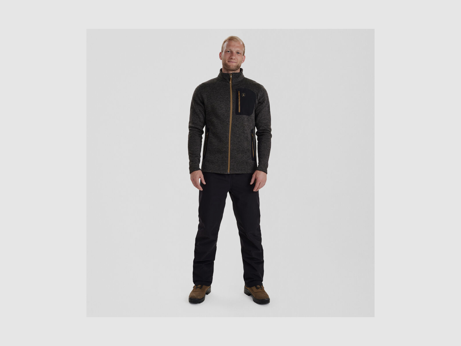 DEERHUNTER Sarek Strickjacke Dark Grey melange