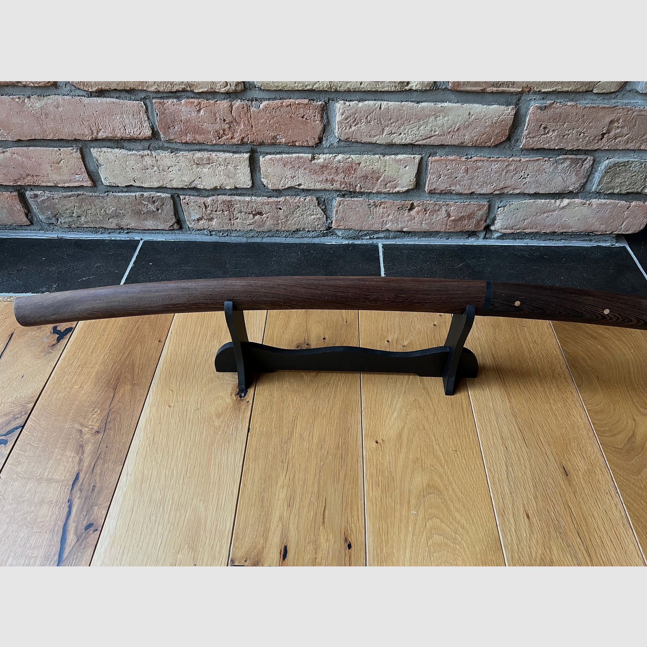 Wakizashi with wooden sheath and wooden handle