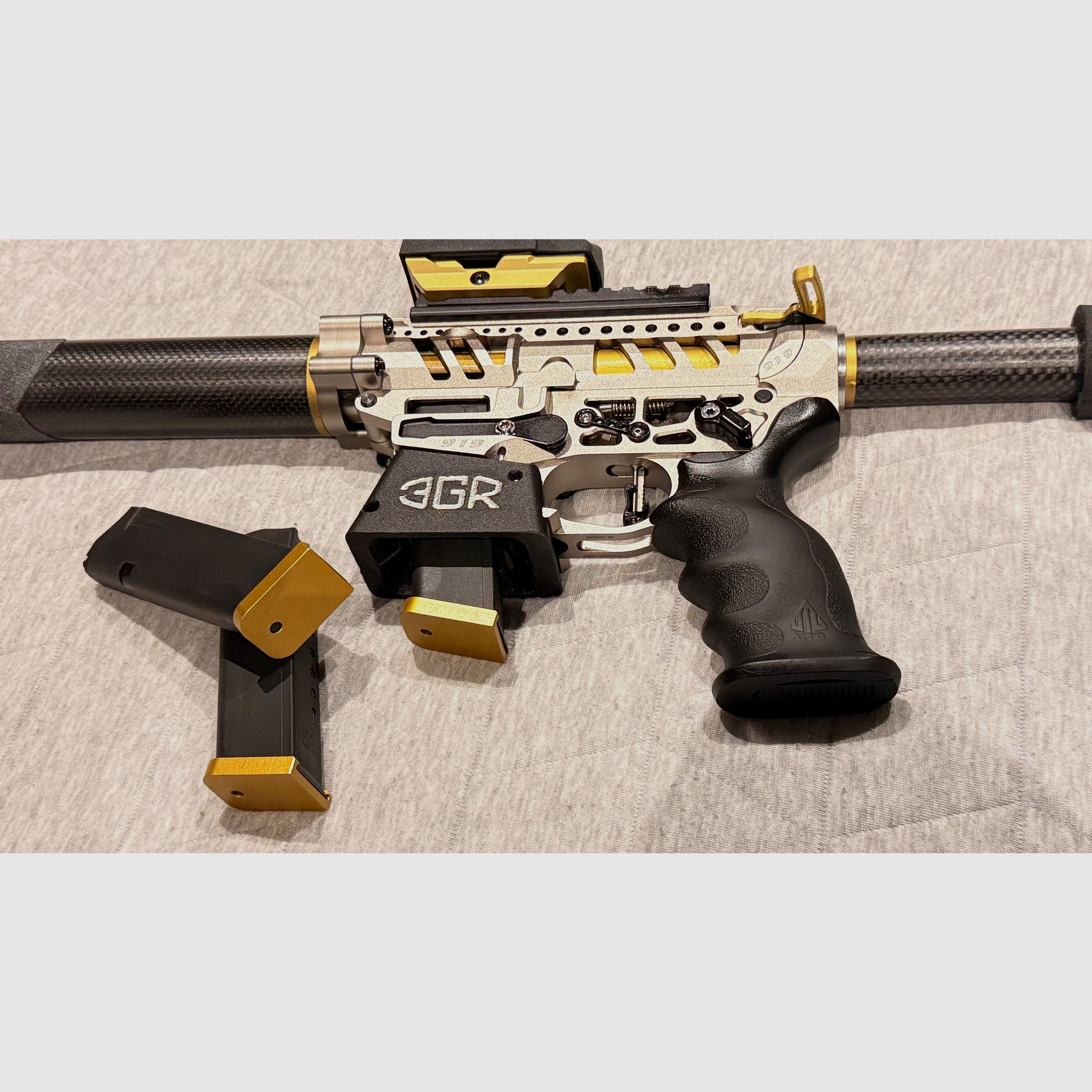 IPSC PCC Schoger Arms 9mm Geweer in Topstaat AR15 Race Gun geen Hera, Schmeisser, 3G Sports halfautomatisch geweer MBX Hyperfire