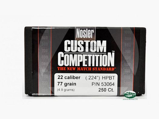 NOSLER pociski CUSTOM COMPETITION kal.22 (224) - 77gr HPBT opakowanie 250 szt. 53064