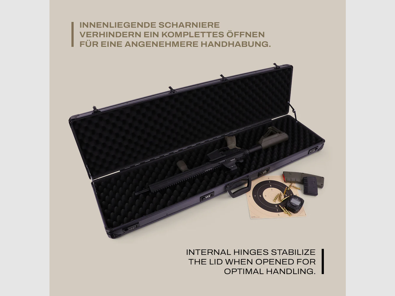 Winter W12 Alu Funda para Rifle 119 cm – Funda de Aluminio para Armas Largas