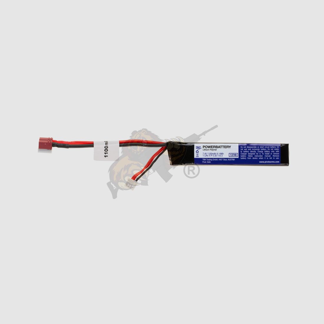 LiPo 7.4V 1100mAh 20C Stock Tube Type T-Plug