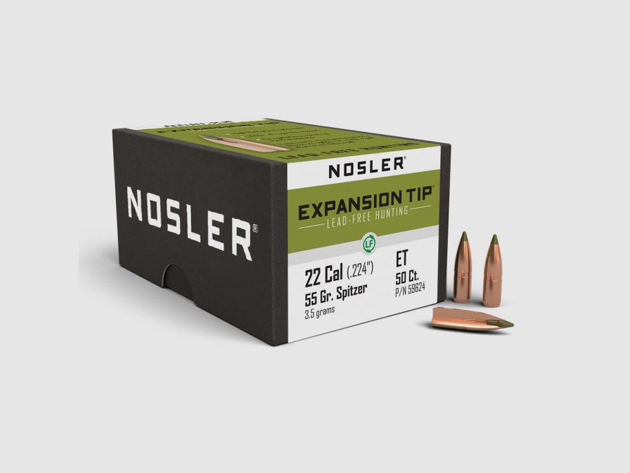 NOSLER E-TIP PROIETTILI DA CACCIA SENZA PIOMBO - .22 - 55gr.