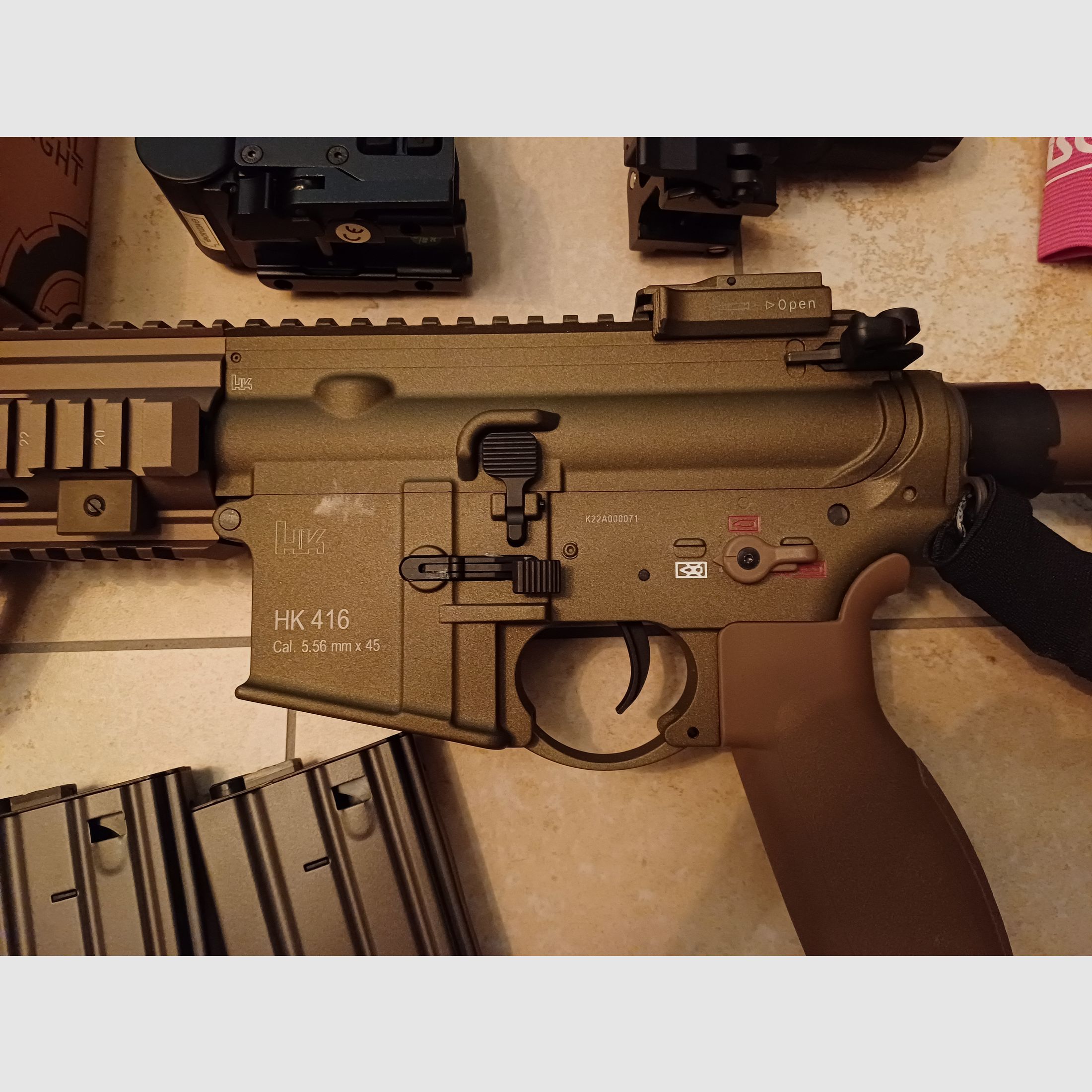Airsoft VFC HK 416 A5 V3 mit Zubehör und österr. Armeerucksack