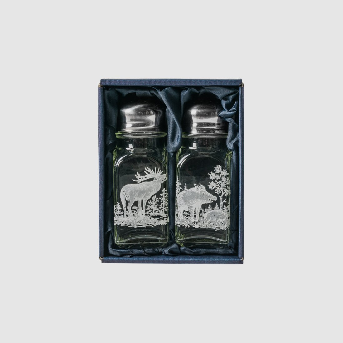 Peper en zout set 10 cm hoog, met jachtmotief