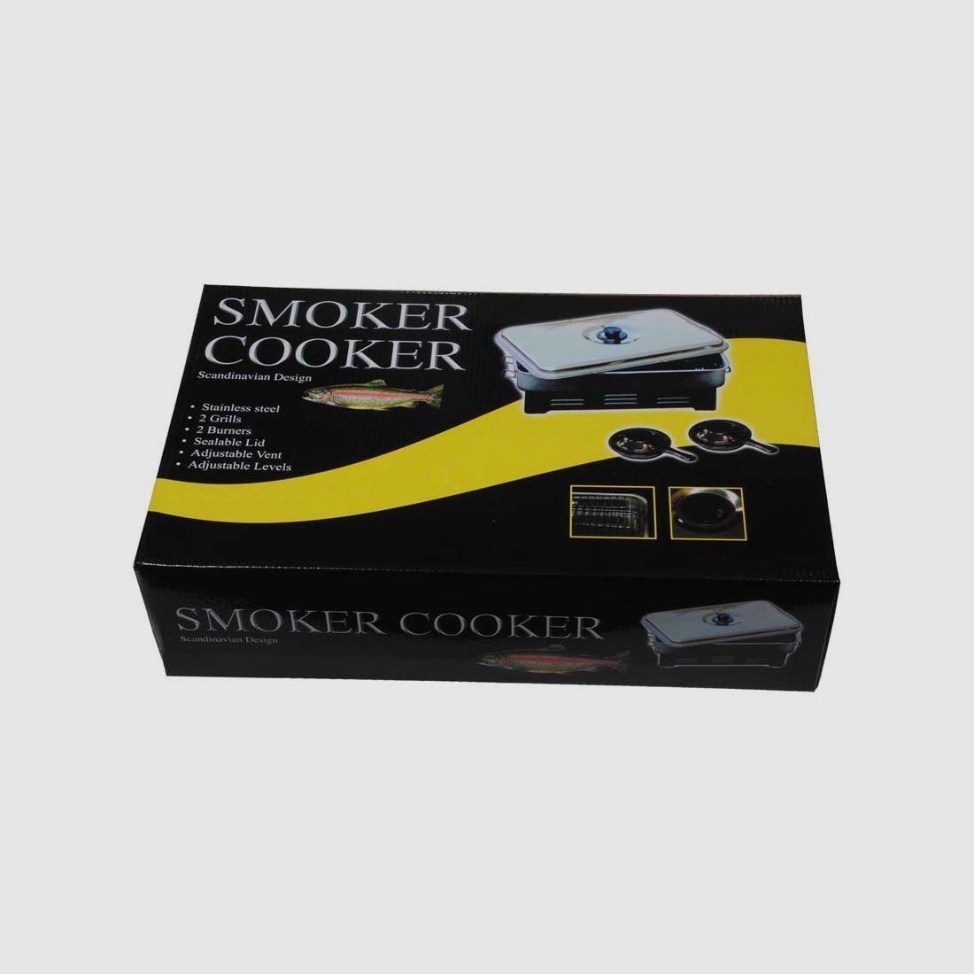 Wiggler Affumicatore in Acciaio Inossidabile 2 Bruciatori 42x28 cm