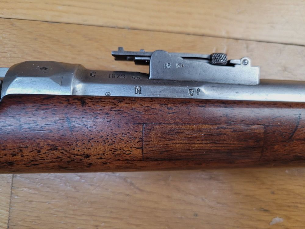 Superbe Fusil Chassepot mdle 1866 – 2ième Type – Fabrication février 1872 – Châtellerault – Mono-matricule intégral sauf baguette – Macaron lisible – Magnifique canon – État premium – TBE++, image 8 sur 33
