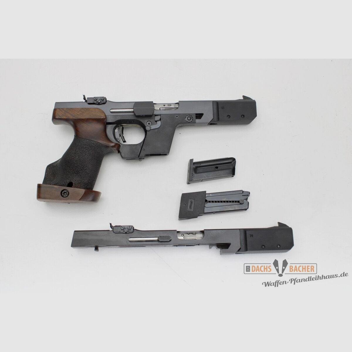 Walther GSP pistool kal. .32 S&W long WC met verwisselsysteem .22 lfb grip 85-95mm