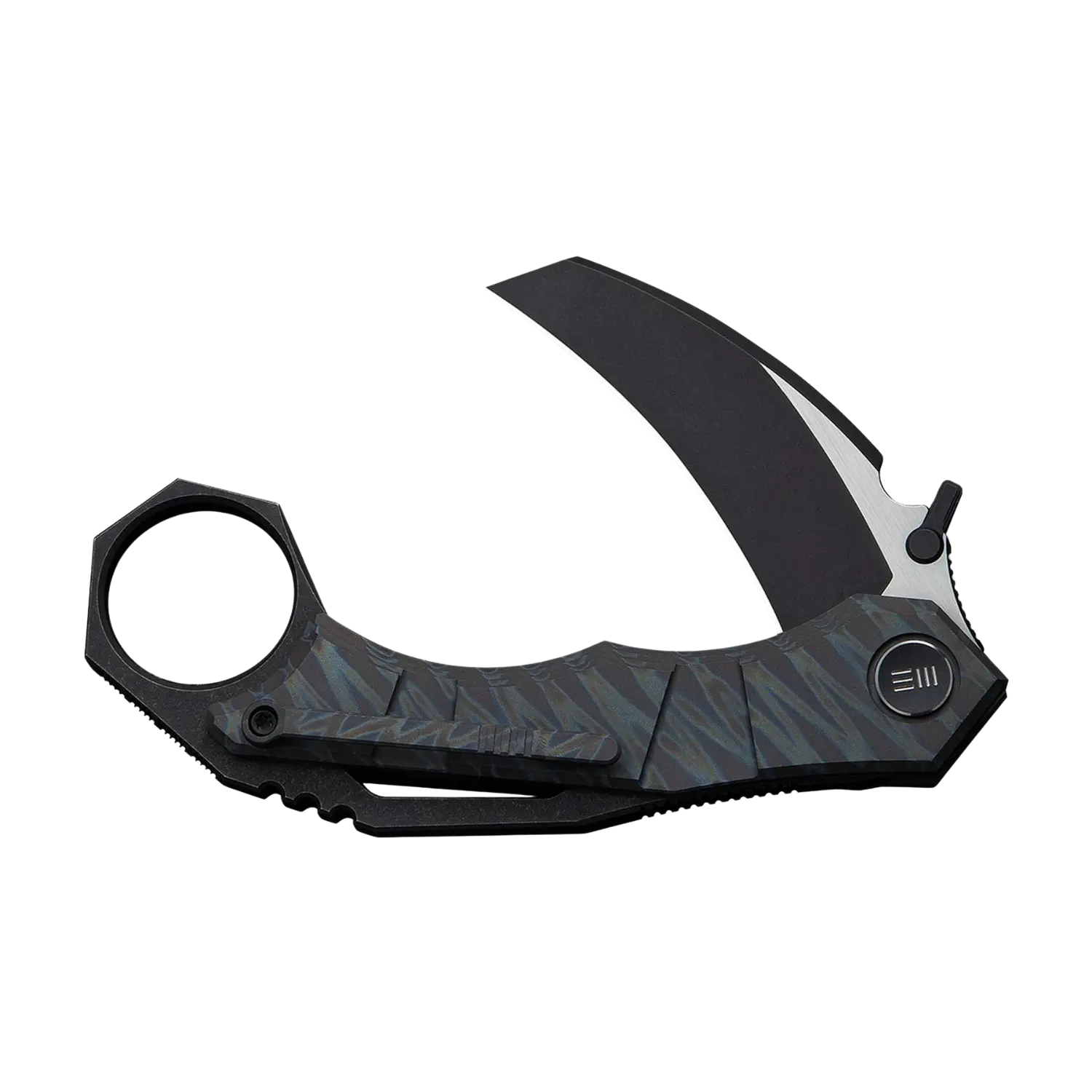 WE Knife Tayra M390 Tiger Stripe Titanium Black Stonewashed, immagine 3 di 6