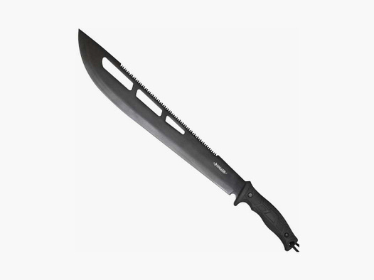 Machete Haller in acciaio inossidabile, coltello da bush nero con fodero in nylon