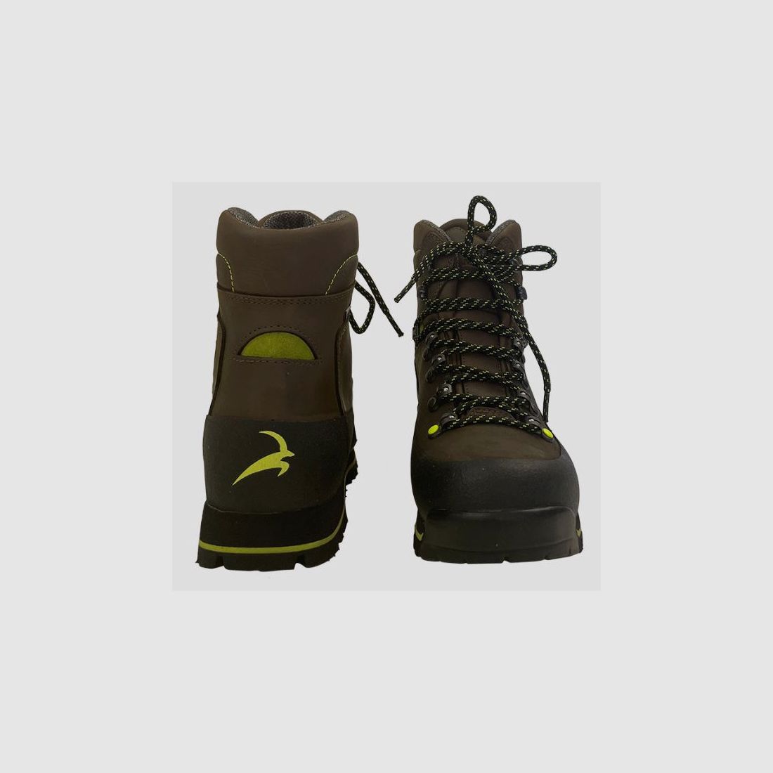 Bitrabi Nembek 300L Stiefel aus braunem Leder mit fluoreszierenden gelben Einsätzen Art. NBK300L BITRABI, Bild 3 von 6